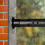 Oxdigi Tension Shower Doorway Curtain Rod Short / 27.6-43.3 inches Small No Drilling Adjustable Window Curtain Rod for Bethroom, Indoor Decor/Black