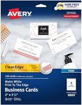 Avery Clean Edge Printable Business Cards with Sure Feed Technology, 2" x 3.5", White, 160 Blank Cards for Inkjet Printers (8869)