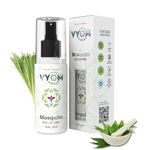 Vyom India Natural Mosquito Repellent Room Spray 100 ml | 100% Plant-Based, DEET-Free | Citronella & Lemongrass Oil | Safe for Infant, Child & Pet, Chemical Free Room Spray