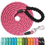 XiaZ Heavy Duty Dog Leash,15FT Long Rope Leash for Dog Training with Swivel Lockable Hook,Reflective Threads and Comfortable Handle,Dog Lead for Walking,Hunting,Camping for Medium and Large Dog