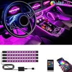 Car LED Lights,Smart Car Interior Lights with App Control,Car Atmosphere Lights,Car LED Interior Lights,Interior RGB Lights,Inside Car Lights with DIY Mode and Music Mode.