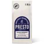 Presto Coffee House Espresso Speciality Coffee Beans 1kg Medium Roast (4/5) Tasting Notes of Chocolate and Almond Rain Forest Aliance Certifed 100% Arabica - 1KG