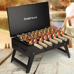 CHEFMAN Briefcase BBQ Charcoal Barbeque Large Size With Elegant Look Color - BLACK