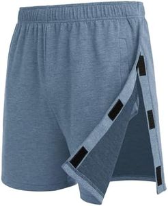 Deyeek Womens Tear Away Shorts Side Snap On Shorts for Men Post Hip Replacement Breakaway Surgical Pants ACL Knee Surgery Midnight Navy
