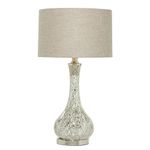 Deco 79 Glass Table Lamp with Faux Mercury Glass Finish, 14" x 14" x 28", Silver