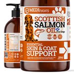 MediPaws Scottish Salmon Oil For Dogs, Cats, Horse, Ferret & Pet - Pure Omega 3, 6 & 9 Fish Oil Food Treats Dog Supplement for Natural Coat, Immune Support, Itchy Skin, Joint & Brain Health