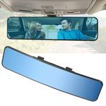 Kitbest Rear View Mirror, 290mm Anti Glare Rearview Mirror Convex Panoramic Rearview Mirror Clip on Car Mirror to Reduce Blind Spot and Antiglare for Car SUV Trucks. (290 x 74mm)