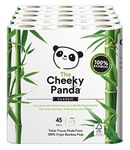 The Cheeky Panda Luxury Sustainable Bamboo Toilet Roll Tissue Paper 45 Rolls 3 ply - Soft, Skin Friendly, Super Absorbent, No Harsh Chemicals