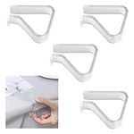 Morices 4pcs Tablecloth Clips, Picnic Table Cloth Holder Clear Plastic Indoor Table Cover Clamps for Home Garden Wedding Party