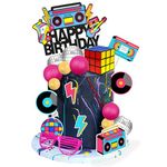 20 PCS 80s 90s Cake Toppers Retro Hip Hop Cake Decorations for Born in the 80's 90’s Decade Throwback Party Decorations Supplies (style 1)