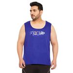 Bigbanana Plus Size Men's Regular Fit Printed Vest (Motha,Blue,6XL)