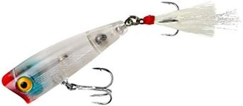 Rebel Lures P6054 Pop-R Fishing Lure, Clear/Red/Blue, 2 1/2", 1/4 oz