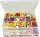 YBhuoo 2 Pack Snack Box with Compartments, Snackle Box with 36 Removable Grids Compartments, Multi Grid Snack Box with Lid for Chocolates, Potato Chips, Nuts, Cookies, Candies, Fruits, Etc