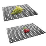 Top-spring 2 Pack Kitchen Sink Mat for Stainless Steel/Ceramic Sinks, PVC Eco-Friendly Protectors for Bottom of Kitchen Sink, Adjustable, Fast Draining, Dots Design Mats, 40x30 cm (Black Translucent)