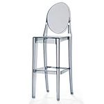 2xhome Smoke - 30" Seat Height Barstool Modern Ghost Side Bar Stool - Accent Stool - Lounge No Arms Armless Arm Less Ghost Stool Smoke