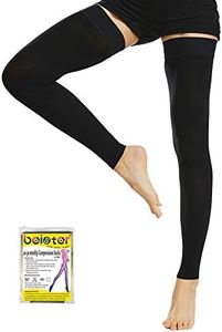 Beister Thigh High Footless Compression Sleeves with Silicone Band for Women & Men, Firm 20-30 mmHg Graduated Support