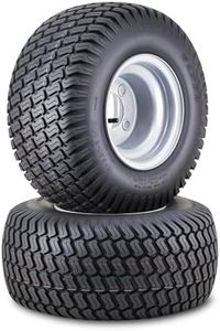WANDA Lawn Mower Tractor Tire Wheel Assembly 18X8.5-8 4-Ply with 4 Lugs on 4" PCD Silver Wheel-13028,SET 2