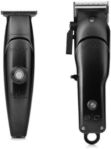 Stylecraft Protege Clipper and Trimmer Combo 2 Piece Set, Stainless Steel Blades, 5 Guards Included, Matte Metallic Black