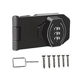 Keyless Hasp Latch Lock,Chumiug 3-Digit Combination Lock Twist Knob Cabinet Combination Lock,Door Security Slide Latch Lock for Small Doors,Cabinets,Barn Door,Bathroom,Outdoor (3 Inch,Black)