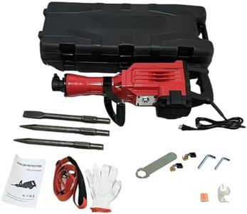 Garvee Demolition Jack Hammer Metal Concrete Breaker Tool Kit 1700W, Electric Jack Hammer 3pcs Chisels Bit Set W/Case, Noise-Canceling Earplug, Shoulder Strap