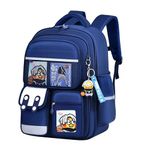 ADSON Kawaii School Backpack Anti Theft Travel Aesthetic Bookbag For Women & Men Boys Girls With Compartments Elementary School College Students Backpack Durable Water Resistant(Dark Blue)