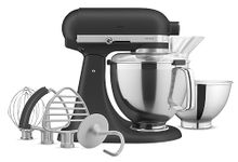 KitchenAid Artisan Series Tilt-Head Stand Mixer With Premium Accessory Pack, Imperial Black, KSM195PSBK