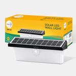 Wipro Garnet Motion Sensor Solar Wall Light SW01 | 6 in 1 modes | Color Changing(Warm & Cool White) | Auto ON (Night) & OFF (Day) | IP65 | Outdoor Light for Home, Balcony, Patio, Stairs, Garden | Pk 1