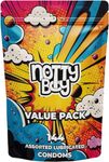 NottyBoy Bulk Condoms 144 Count Variety Pack - Ribbed and Dotted, Extra Lube, 4 in One, Ultra Fine, 1500 Dots, Super Slim, 3 in 1 and Flavours