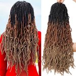 Xtrend 7 Packs Nu Faux Locs Crochet Braids 24 Inch 3 Tones Soft Faux Locs Crochet Braid Hair Synthetic Hair African Roots Hair Extensions