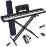 OYAYO E Piano 88 Tasten Digitales Klavier mit Halbgewichtete Vollgröße-Tastatur mit MIDI & Bluetooth Funktion, inkl. Klavierständer und Sustain-Pedal – Ideal für Kinder Zu Hause üben und Reisen