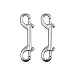 Double Ended Bolt Snap Hooks - 2 Pack Heavy Duty 316 Stainless Steel Trigger Chain 4.5 Inch Marine Grade Metal Clips for Farm Use,Water Bucket,Dog Leash,Horse Tack,Key Chain and Diving