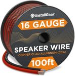 InstallGear 16 Gauge AWG Speaker Wire True Spec and Soft Touch Cable Wire (100ft Red/Black) | for Car Speakers, Stereos, Home Theater Speakers, Surround Sound, Radio | 16 Gauge Wire/Speaker Cable