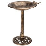 LIVINGbasics 2-in-1 Outdoor Garden Bird Bath with Flower Planter Base (31-Inch)