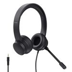 Trust Ayda On-Ear PC Headset with Mic 3.5mm, Lightweight Design, Adjustable Headband, 1.8m Cable, Wired Headphones with Microphone for Computer, Laptop, Desktop, Mac, Home Office, Zoom, Teams - Black