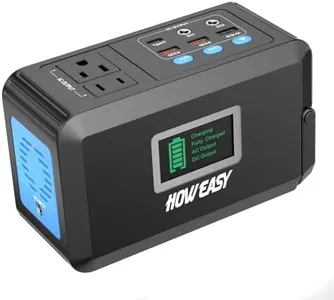 HOWEASY Portable Power Station, 98Wh Camping Solar Generator, Lithium Battery Power with 2 110V AC (Peak 150W) Socket/ 2 DC Ports/3 USB QC3.0/LED Light for Outdoor Camping Trip Home Emergency