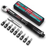 Aiourx 1/4 Inch Drive Click Torque Wrench Set 20-200 in.-Lb. / 2.26-22.6 Nm Black