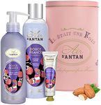 French Gift Set for Women/Almond Fragrance, Fig / 1 Shower Gel 250 ml + 1 Body Lotion Women 200 ml + 1 Hand Cream 25 ml/Beautiful Metal Box/Un Air d'Antan/Bath Additive Women/Gift Set