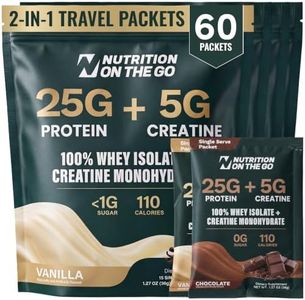 2-in-1 Whey Protein Isolate + Creatine Travel Packets, Variety, 60 Pack