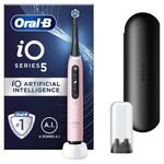 Oral-B iO5 Electric Toothbrushes For Adults, 1 Toothbrush Head & Travel Case, 5 Modes With Teeth Whitening, UK 2 Pin Plug, Pink