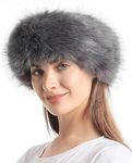 AL ZAHRA Faux Fur Headband with Elastic for Women's Winter Earwarmer Earmuff (Grey)