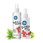 Captain Zack Combo | Tick'et to Fleadom Dry Shampoo to Repel Ticks & Fleas 250 ml + Scent’sationally Yours Perfume/Cologne/Deodorant/Smell Remover Spray 100 ml for Dogs & Cats | Pack of 2|