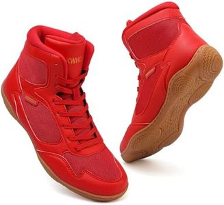 Wrestling Shoes Men Youth Boxing Shoes for Men Pro Wrestling Boots High Top Fitness Weightlifting Powerlifting Shoes Red