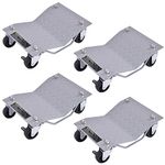 Goplus 4 PCS 4 X 3 Set Wheel Dollies Dolly Tire Skates Vehicle Car Auto Repair Moving Diamond, Gray