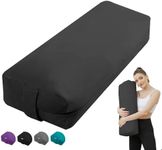 TokSay Rectangular Yoga Bolster Pillow - Yoga Pillow for Restorative & Yin Yoga - 30D High-Density Foam Bolster for Meditation, Stretching & Prenatal Support (Black)