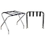 Harbour Housewares Folding Metal Luggage Racks - Chrome - Pack of 2