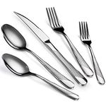 40-Piece Stainless Steel Flatware Set for 8, Modern Design Silverware Set Utensils Tableware Set Includes Dinner Knives/Forks/Spoons,Mirror Polished, Dishwasher Safe