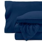 Bare Home Super Soft Fleece Sheet Set - Twin Size - Extra Plush Polar Fleece, Pill-Resistant Bed Sheets - All Season Cozy Warmth, Breathable & Hypoallergenic (Twin, Dark Blue)