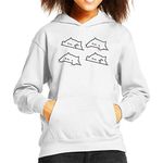 Cloud City 7 Bongo Cat Japanese Kid's Hooded Sweatshirt White