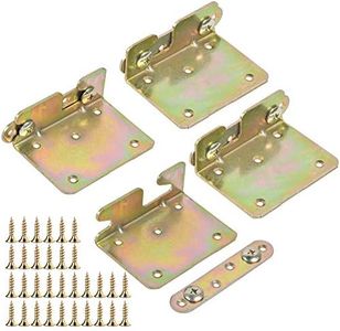 Akamino 4 Sets Bed Rail Brackets Heavy Duty Non-Mortise Bed Rail Fittings with Screws for Connecting Wood, Headboards and Foot-Boards