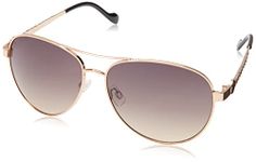 Jessica Simpson Women's J5702 Classy Metal Aviator Pilot Sunglasses with Uv400 Protection. Glam Gifts for Her, 61 Mm, Gold & Black